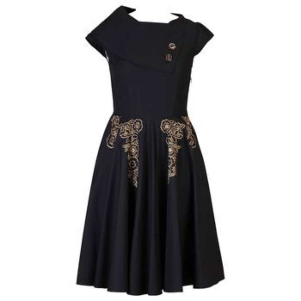 Vintage floral embellished poplin - added sleeves